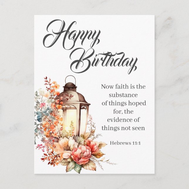 Hebrews 11:1 Christian Birthday Wishes Vykort (Framsida)