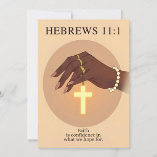 Hebrews 11:1 Faith Confidence Scripture Art Julkort