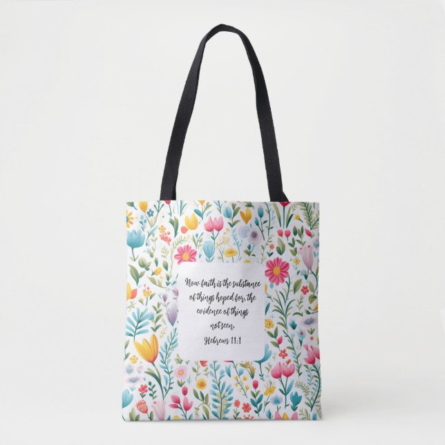 Hebrews 11:1 Tote Bag Tygkasse (Framsida)