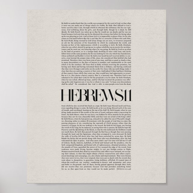 Hebrews 11 - Faith in Action Scripture Wall Art Poster (Framsidan)