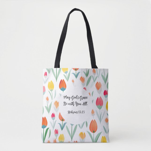 Hebrews 13:25 Tote Bag Tygkasse (Framsida)