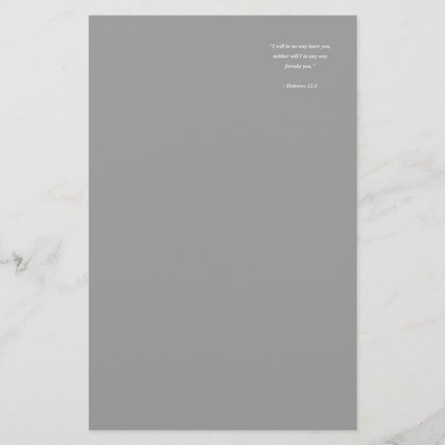 HEBREWS 13:5 BREVPAPPER (Framsida)