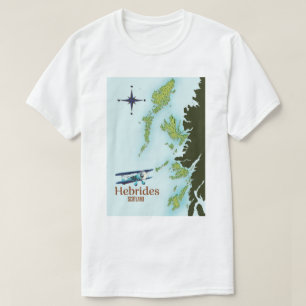 Hebriderna Scotland reser karta. T Shirt