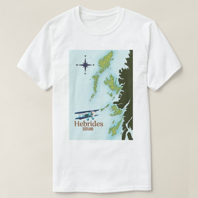 Hebrides Skottland reskarta. T Shirt (Design framsida)