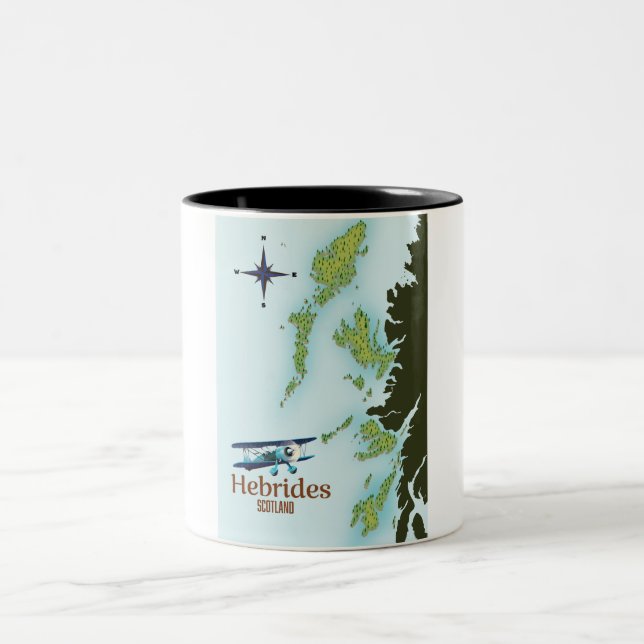 Hebrides Skottland reskarta. Två-Tonad Mugg (Center)