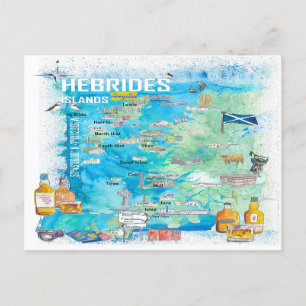 Hebridöarna Illustrerad Reskarta Vykort