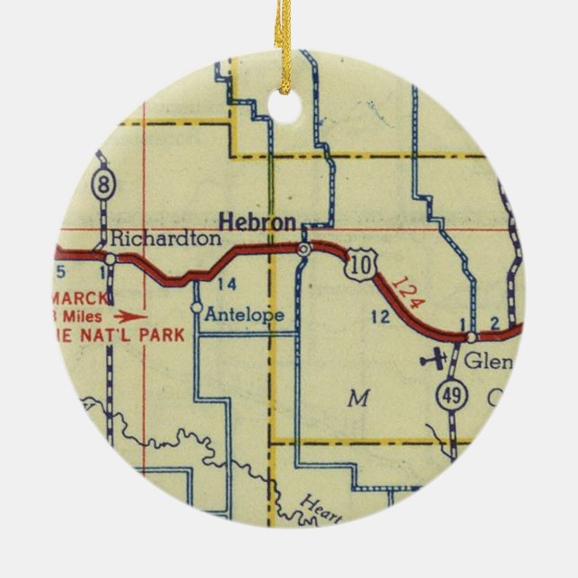 Hebron North Dakota Julgransprydnad Keramik (Baksidan)