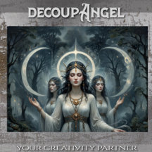 Hecate Goddess of Crossways och Måne Decoupag