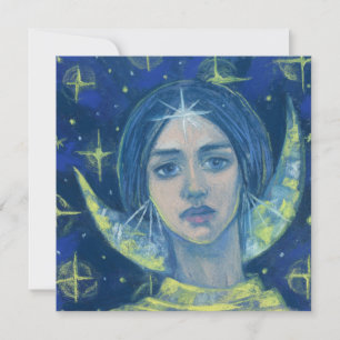 Hecate, Måne guddess Pastel Painting Fantasy Art