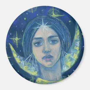 Hecate, Måne guddess Pastel Painting Fantasy Art Magnet