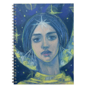 Hecate, Måne gudinna, pastellmålning, fantasykonst Anteckningsbok Med Spiral