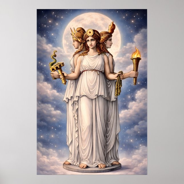 Hecate Triple Goddess Celestial Moon Art – myth Poster (Framsidan)