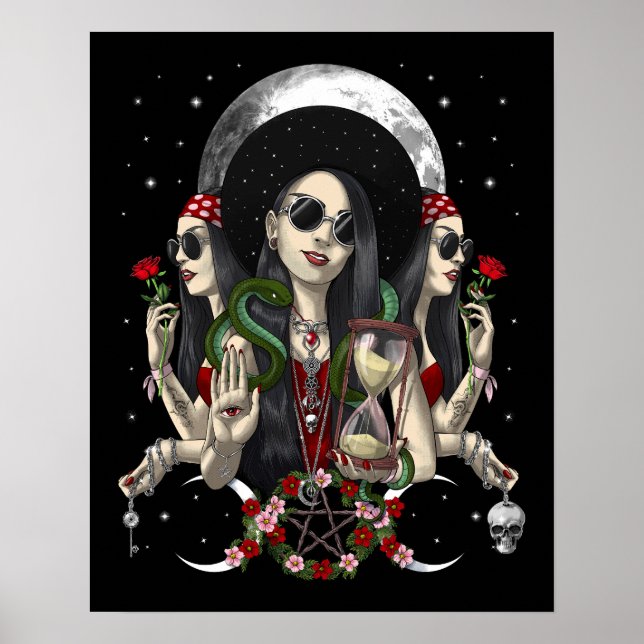 Hecate Triple Måne Goddess Poster (Framsidan)