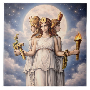 Hecate Trippel Gudinna Celestial Månkonst – myt Kakelplatta