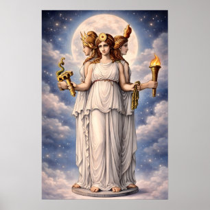 Hecate Trippel Gudinna Celestial Månkonst – myt Poster