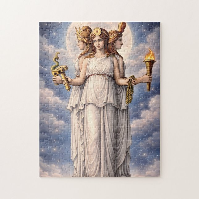 Hecate Trippel Gudinna Celestial Månkonst – myt Pussel (Vertikal)