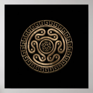 Hecate Wheel Black och Guld Poster