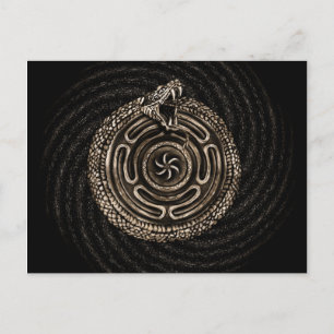 Hecate Wheel med ouroboros Vykort