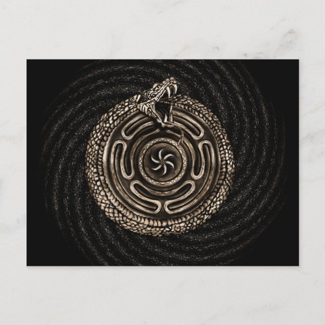 Hecate Wheel med ouroboros Vykort (Framsida)