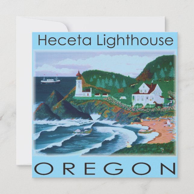 Heceta fyr inbjudningar (Framsida)