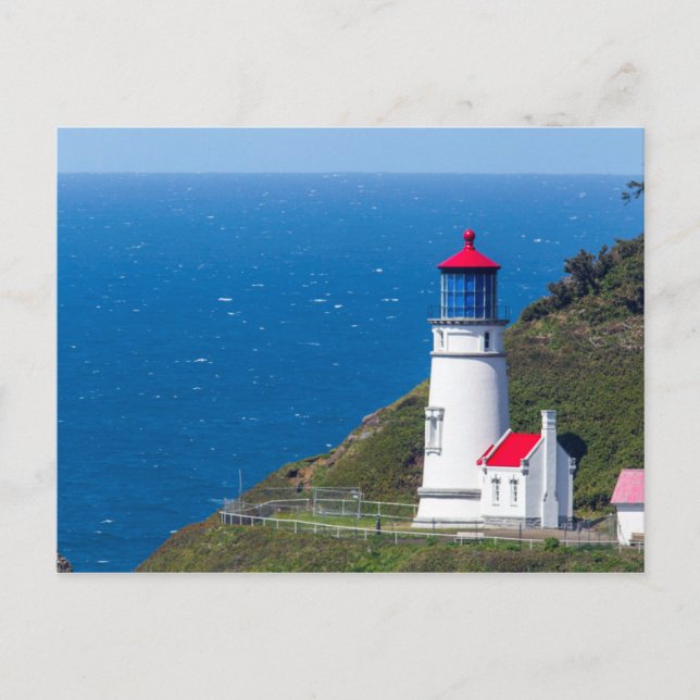 Heceta Head fyr belägen nära Florence Vykort (Framsida)
