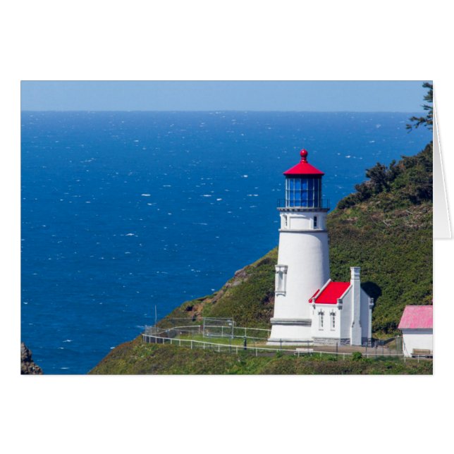Heceta Head Fyren Nära Florence Hälsningskort (Framsidan Horizontal)