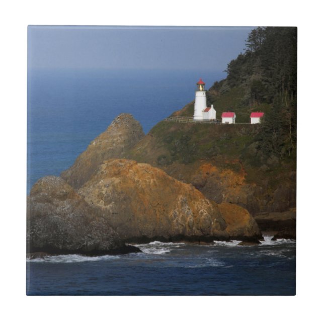Heceta Head Lighthouse, Cape Bäck, Oregon, USA Kakelplatta (Framsidan)