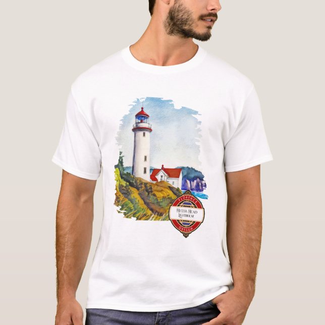 Heceta Head Lighthouse Florence Oregon T Shirt (Framsida)