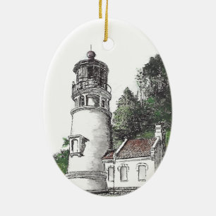 Heceta Head Lighthouse Julgransprydnad Keramik