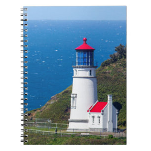 Heceta Head Lighthouse nära Florence Anteckningsbok Med Spiral