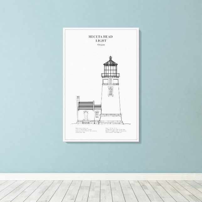 Heceta Head Lighthouse - Oregon - BD Canvastryck (Insitu (trägolv))