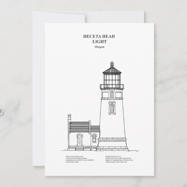 Heceta Head Lighthouse - Oregon - BD Tack Kort (Framsida)