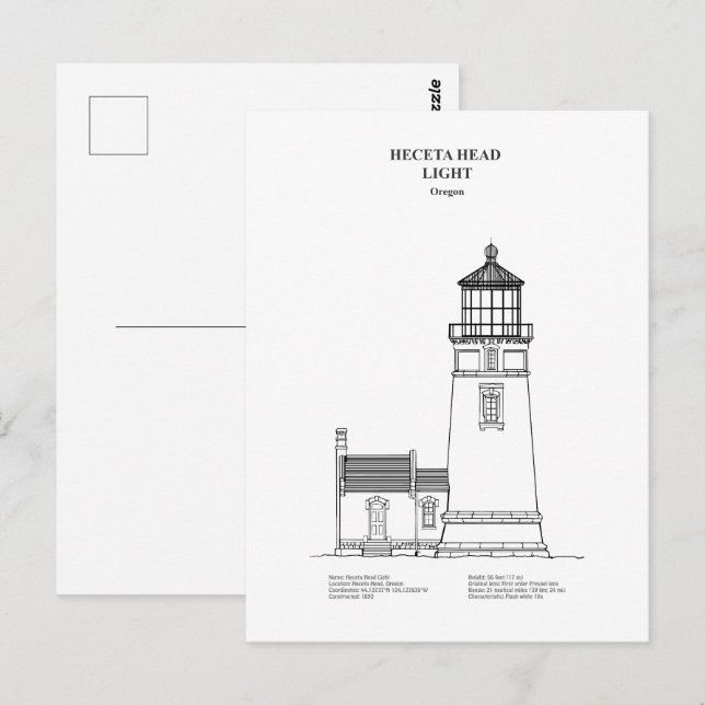 Heceta Head Lighthouse - Oregon - BD Vykort (Fram/baksida)