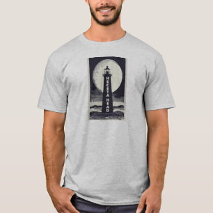 Heceta Head Lighthouse Oregon Måne T Shirt
