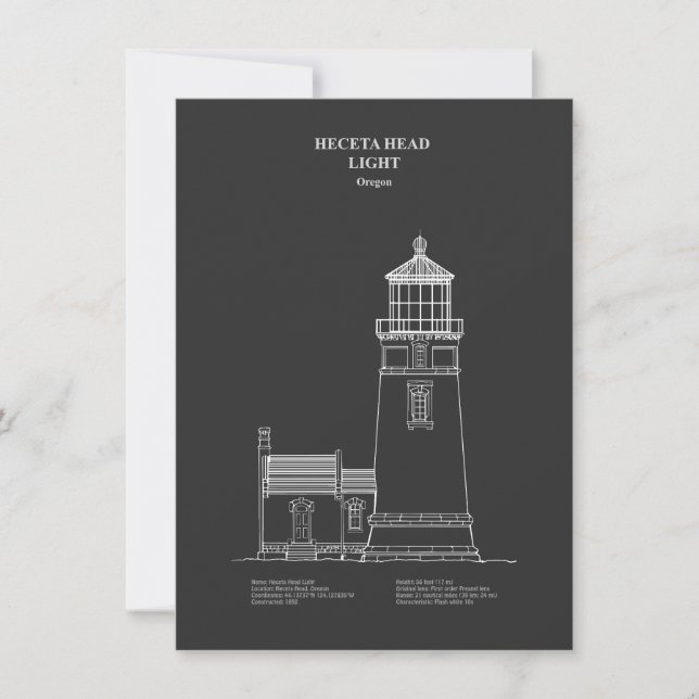 Heceta Head Lighthouse - Oregon - PD Anteckningskort (Framsida)