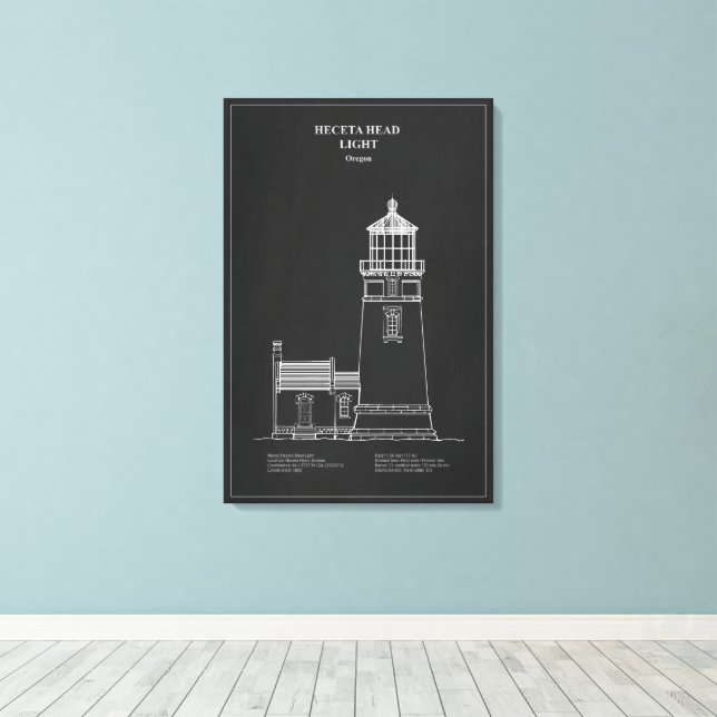Heceta Head Lighthouse - Oregon – PD Canvastryck (Insitu (trägolv))
