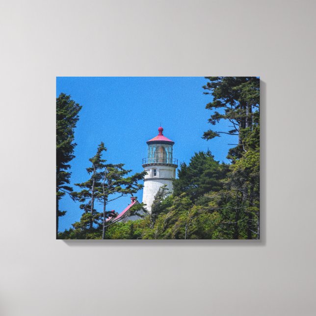 Heceta Head Lighthouse på Oregon Kusten Canvastryck (Framsida)