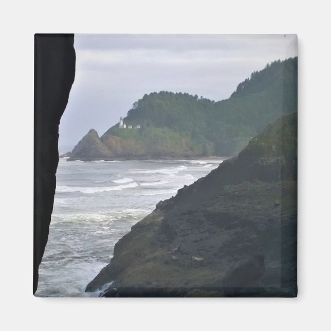 Heceta Head Lighthouse & Sea Lejon, ELLER Magnet (Framsidan)