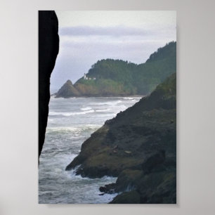 Heceta Head Lighthouse & Sea Lejon, ELLER Poster