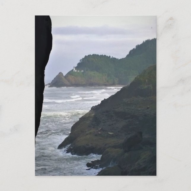Heceta Head Lighthouse & Sea Lejon, ELLER Vykort (Framsida)