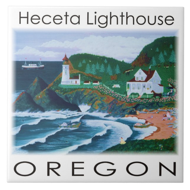 Heceta Lighthouse Tile Kakelplatta (Framsidan)