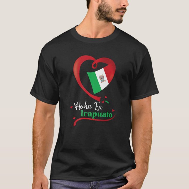 Hecha En Irapuato Guanajuato Mexiko Escudo Aguila T Shirt (Framsida)