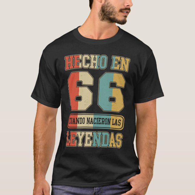 Hecho EN 1966 Spanska Cumpleaños 57:e födelsedagen T Shirt (Framsida)