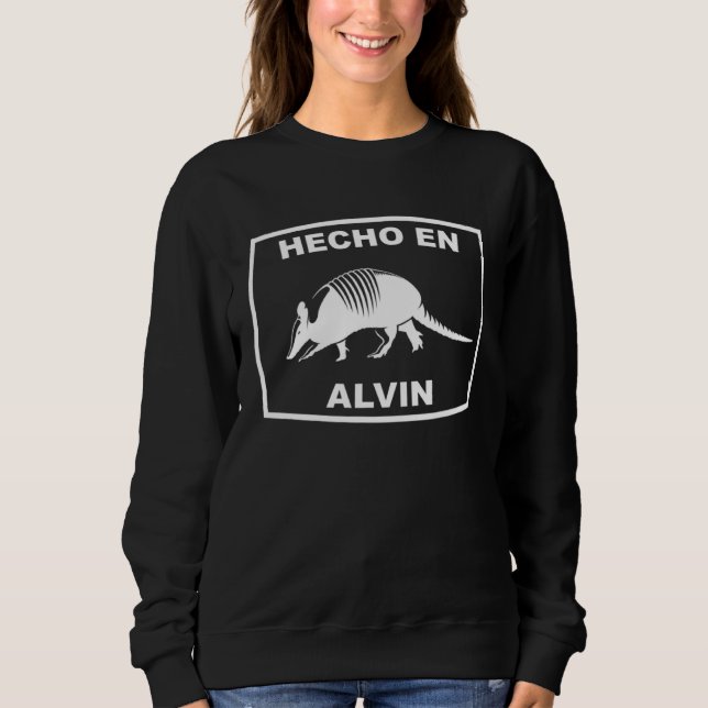 Hecho en Alvin Texas Armadillo Southern State Texa T Shirt (Framsida)