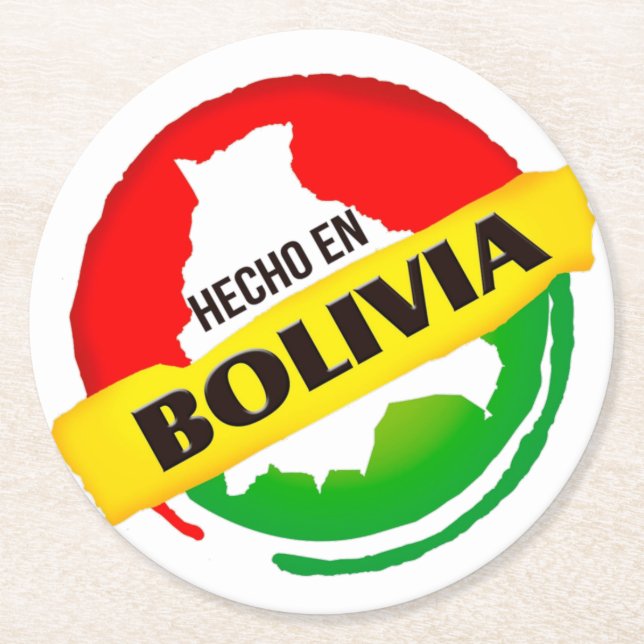 Hecho en Bolivia Underlägg Papper Rund (Framsidan)
