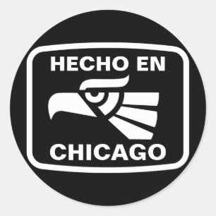 Hecho en Chicago personalizado anpassningsbar pers Runt Klistermärke