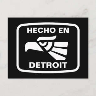 Hecho en Detroit personalizado anpassningsbar pers Vykort