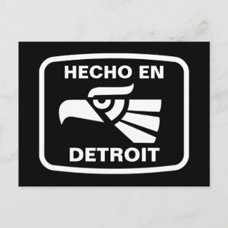 Hecho en Detroit personalizado anpassningsbar pers Vykort