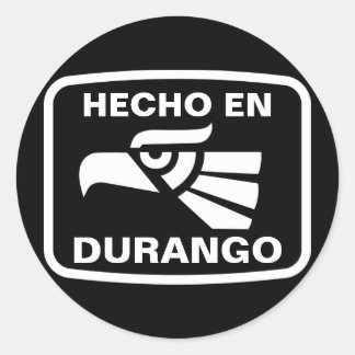 Hecho en Durango personalizado anpassningsbar pers Runt Klistermärke