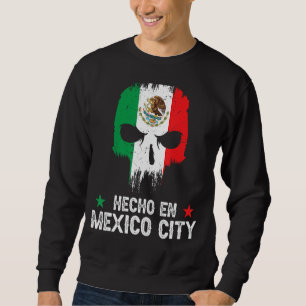 Hecho en Mexico City Mexiko - Mexikanska Flagga - Lång Ärmad Tröja